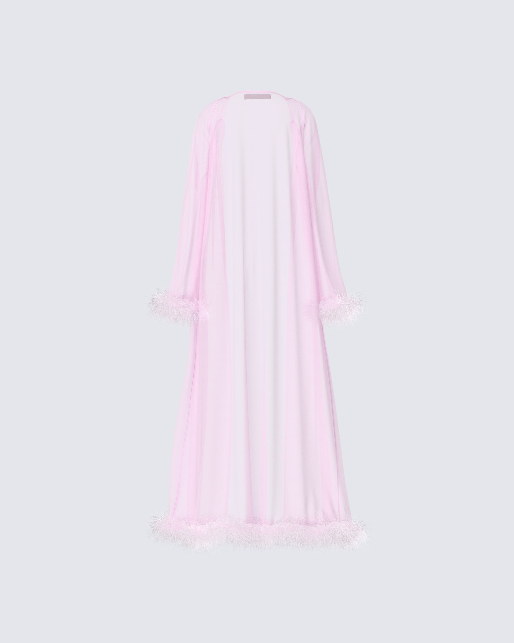 Maris Pink Feather Trim Robe