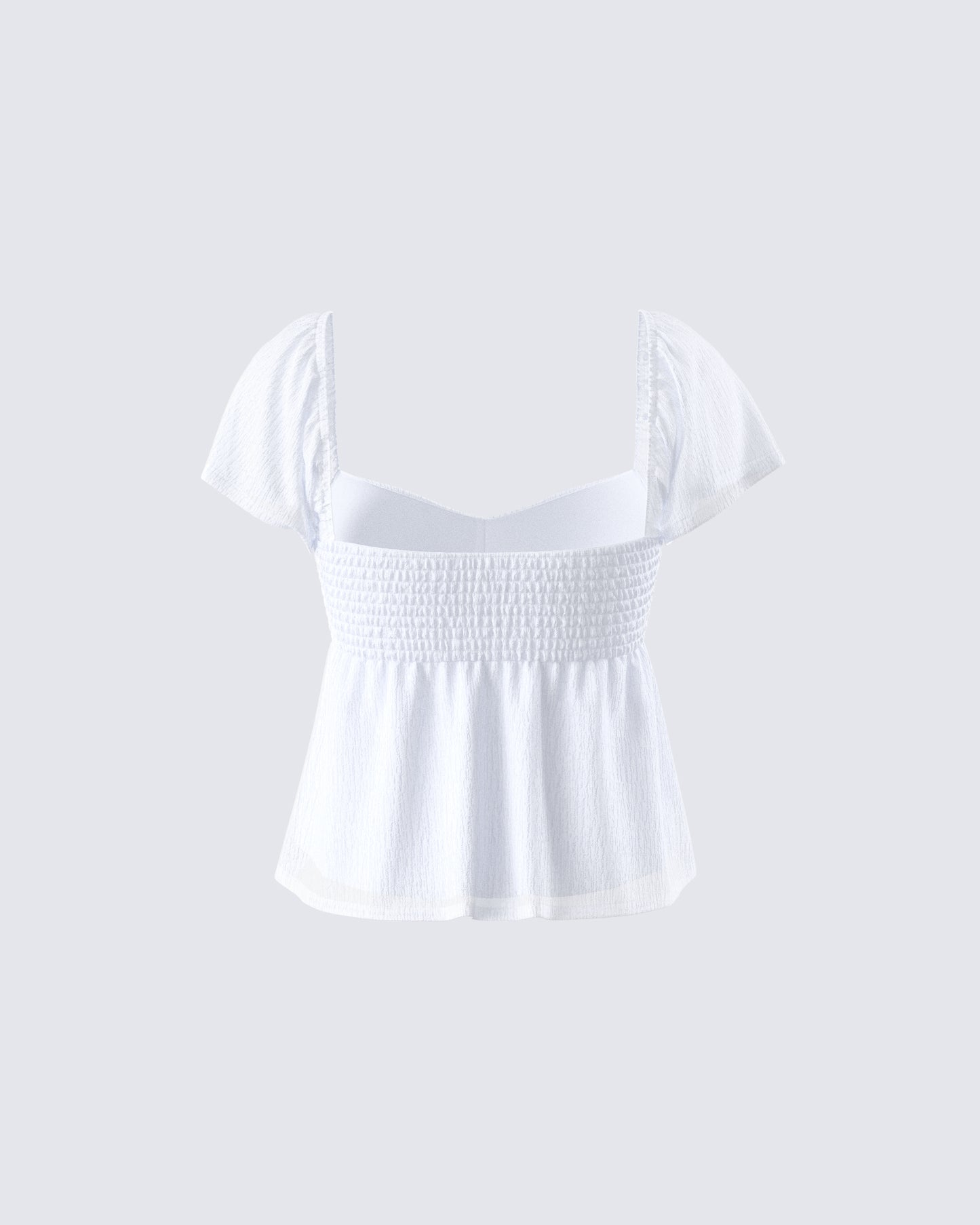 Emersyn White Babydoll Top