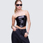 Astraia Black Sequin Bandeau Top