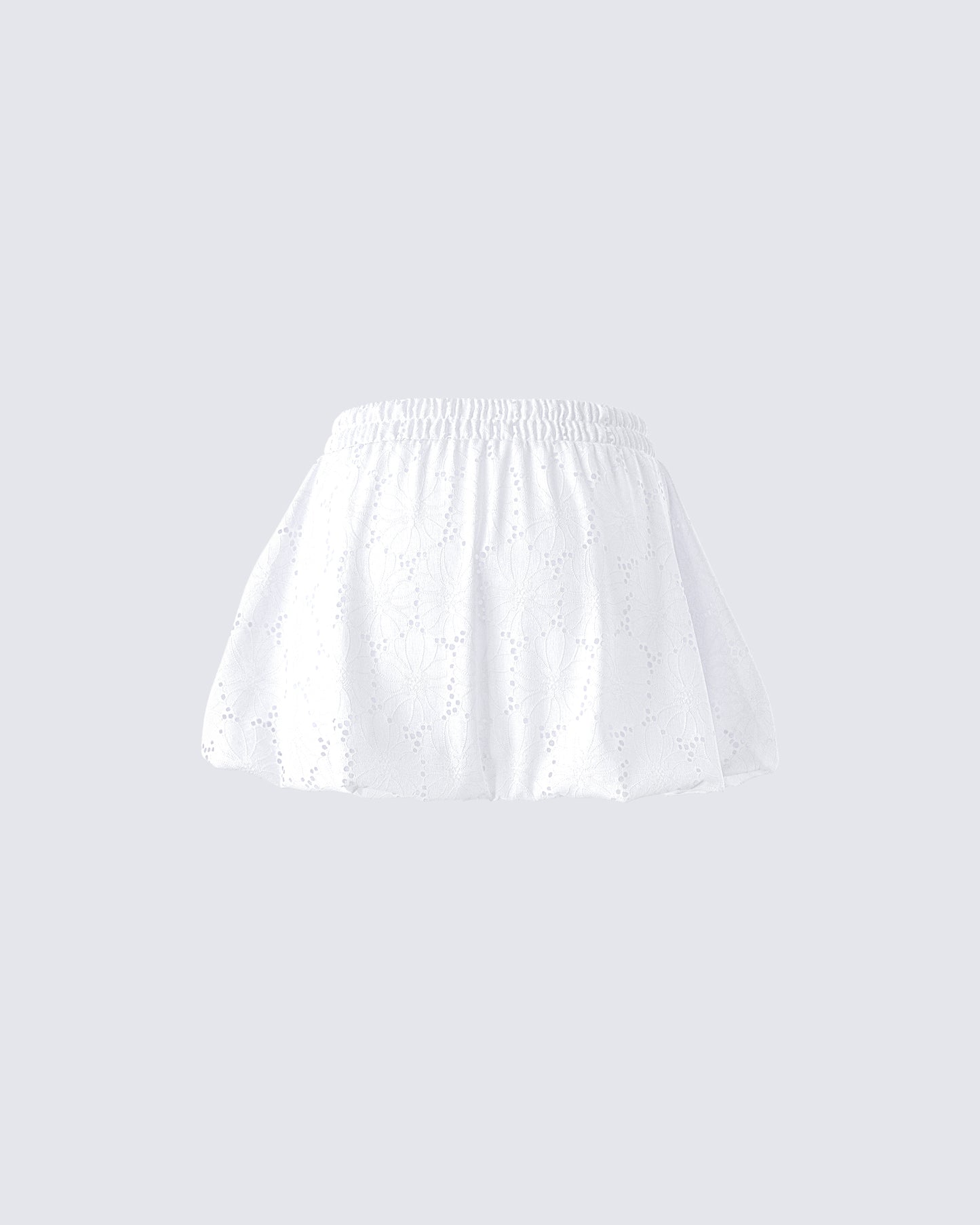 Hedi White Eyelet Bubble Mini Skirt