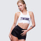 Maxine White Graphic Cut Off Tank