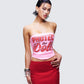 Astraia Pink Slogan Sequin Bandeau Top