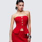 Women's red top styled on model – FINESSE