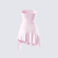 Ilona Pink Jersey Satin Tie Top