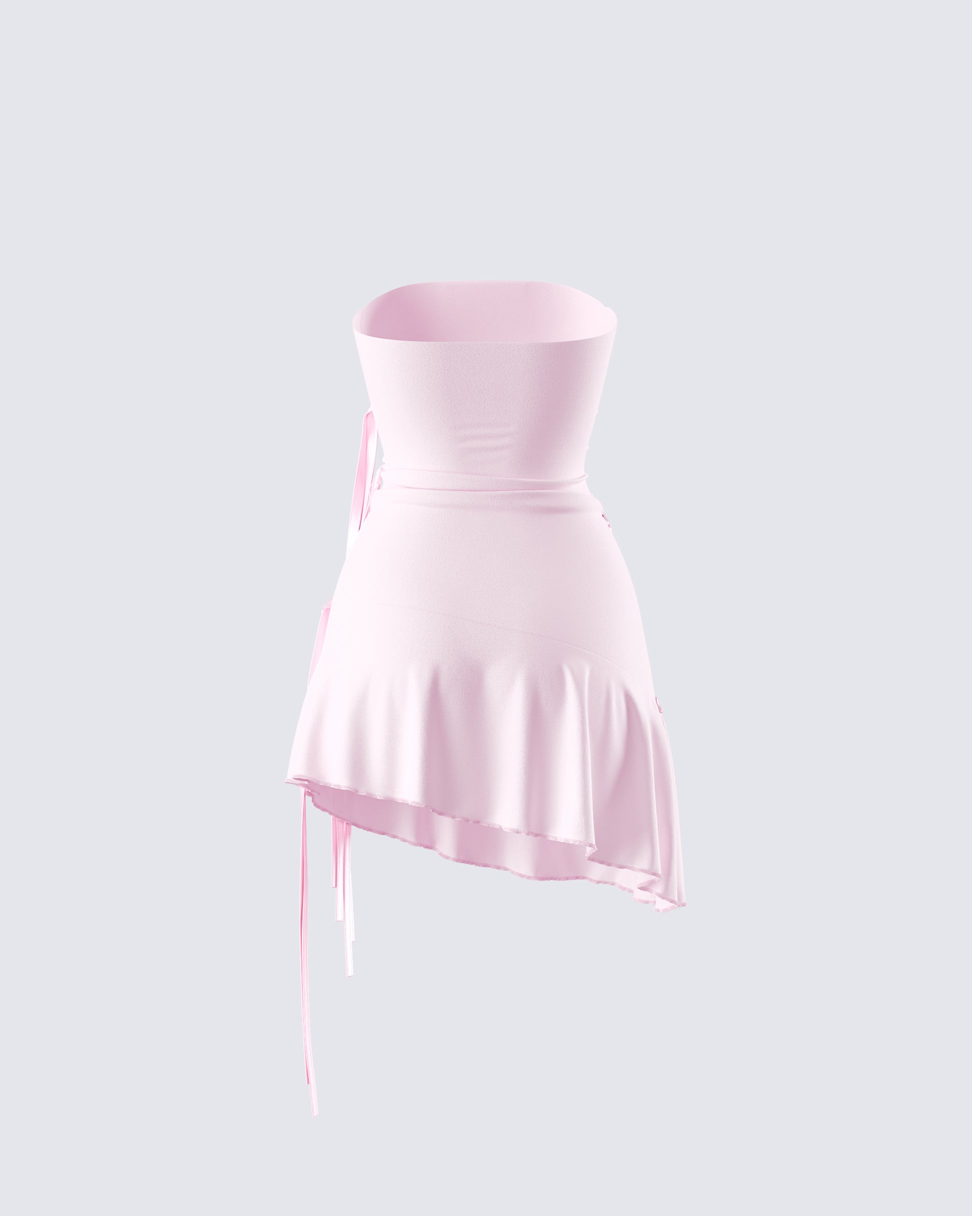 Ilona Pink Jersey Satin Tie Dress