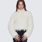 Abiba White Faux Fur Boxy Jacket