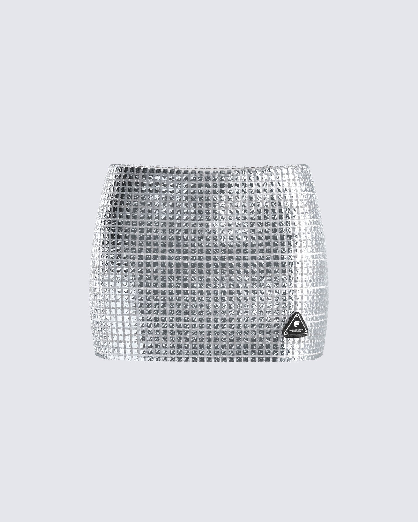Liora Silver Rhinestone Mini Skirt