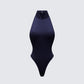 Salem Black Jersey Halter Bodysuit product front