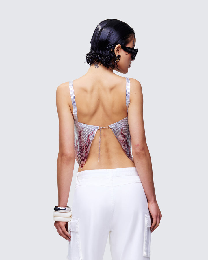 Lilia Multi Flame Chainmail Top