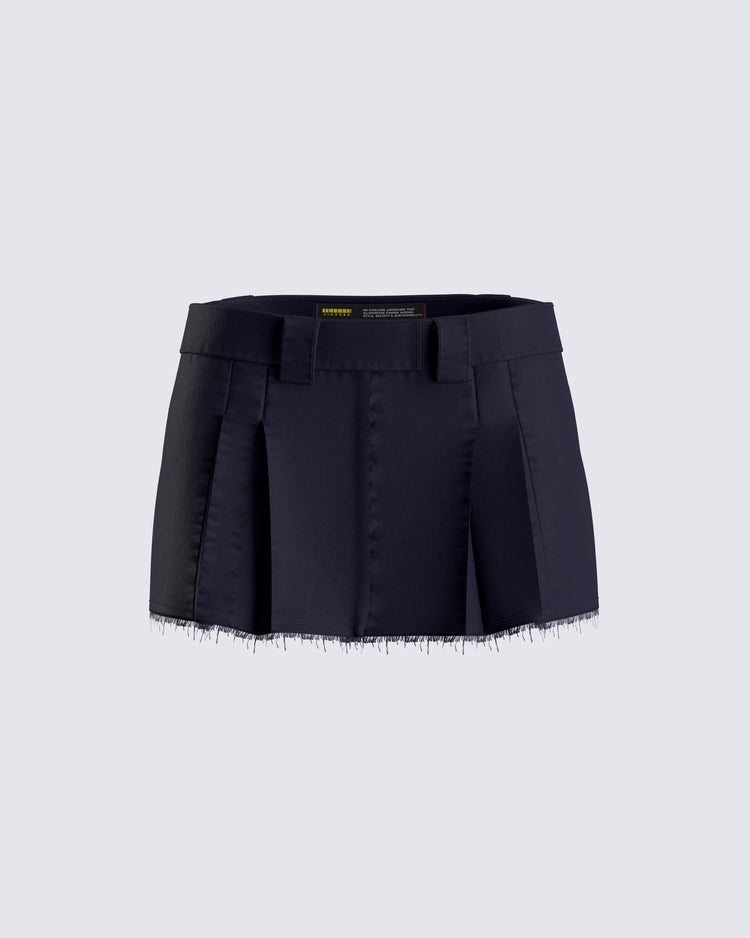 Svetlana Navy Twill Mini Skirt