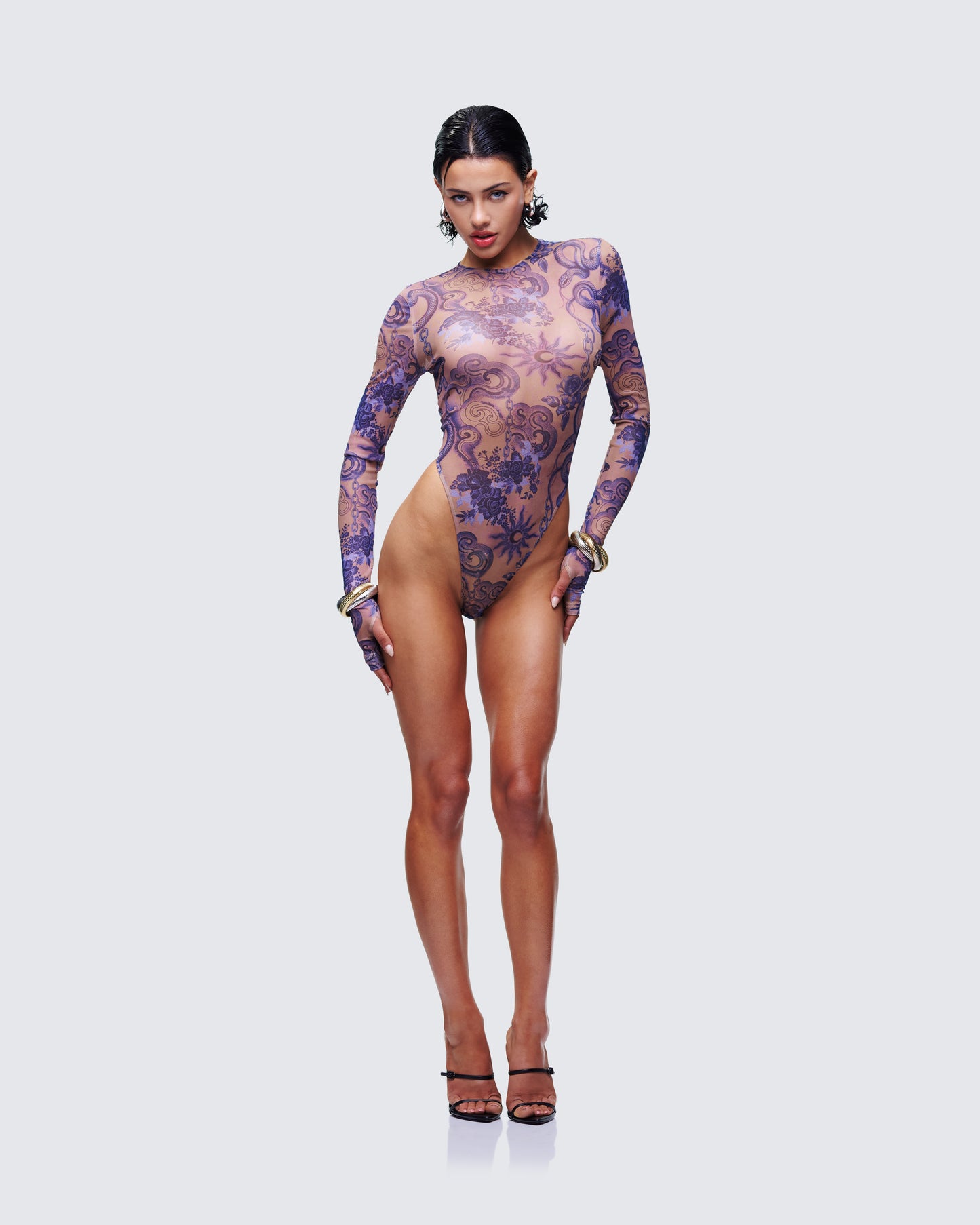 Thorne Multi Mesh Tattoo Printed Bodysuit