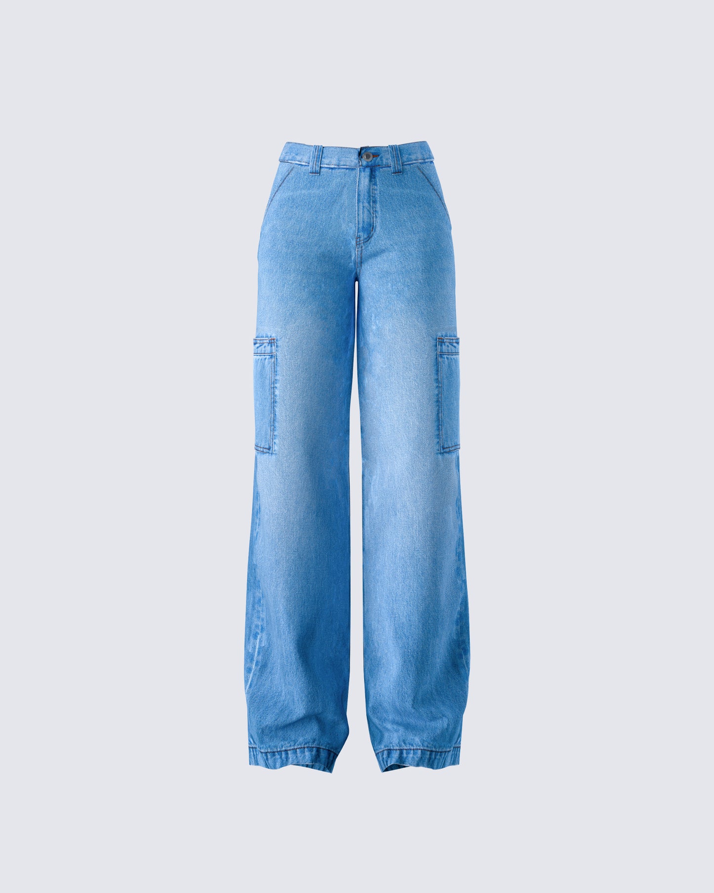 Blossom Blue Cargo Denim Pant