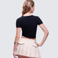 Meera Black Slogan Baby Tee