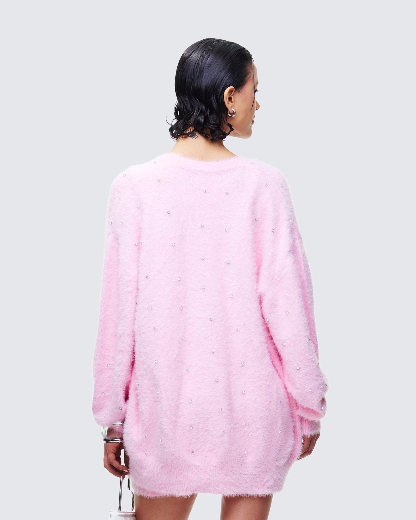 Adi Pink Fuzzy Knit Cardigan