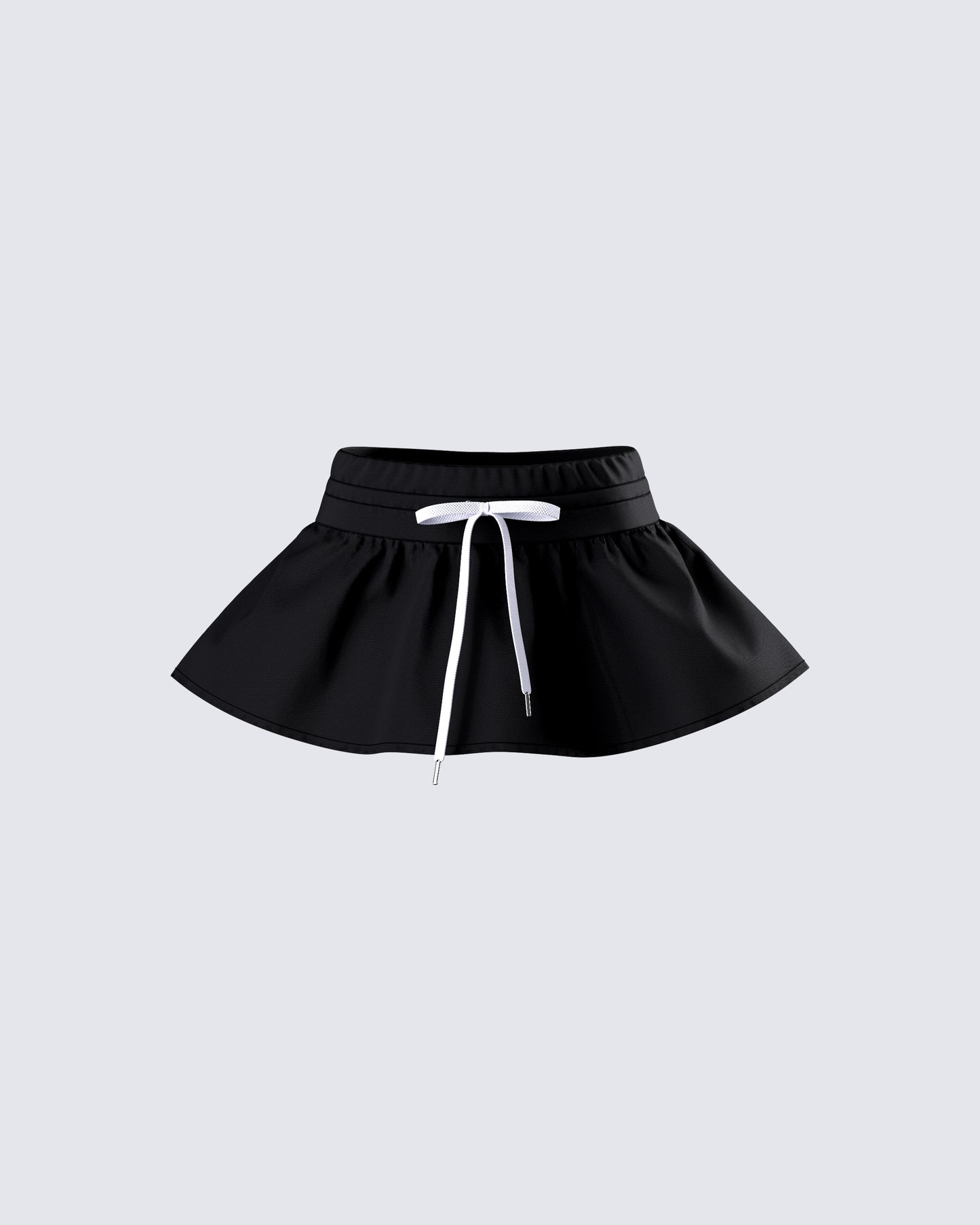 Kata Black Flounce Mini Skirt