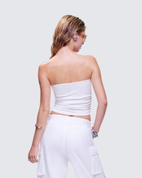 Aaliyah White Jersey Tube Top
