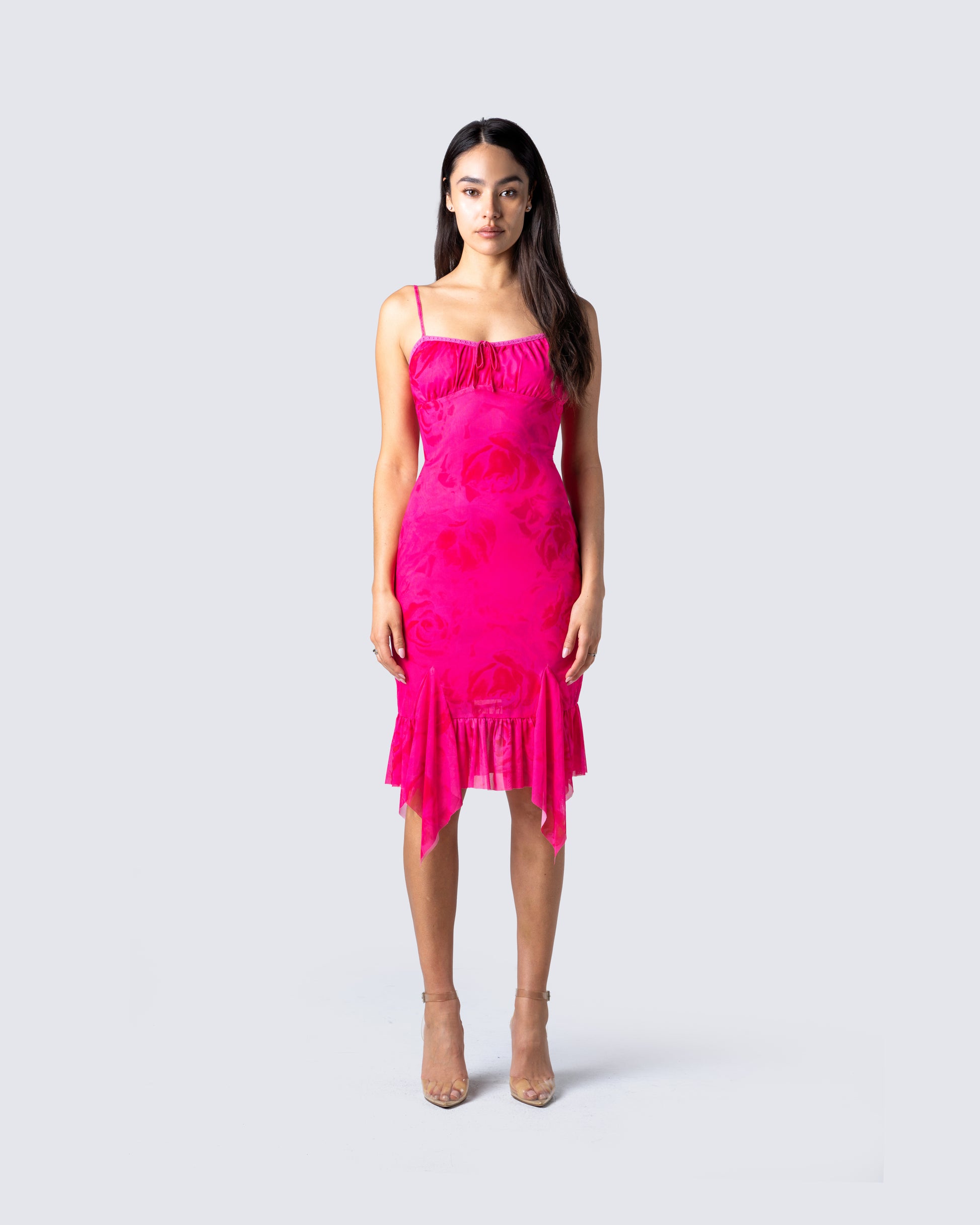 finesse pink flower dress Pink Halter Maxi Dress