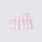 Maris Pink Tiered Ruffle Mini Skirt