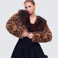 Kenza Brown Faux Leopard Fur Jacket