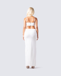 Patrice White Cut Out Maxi Dress