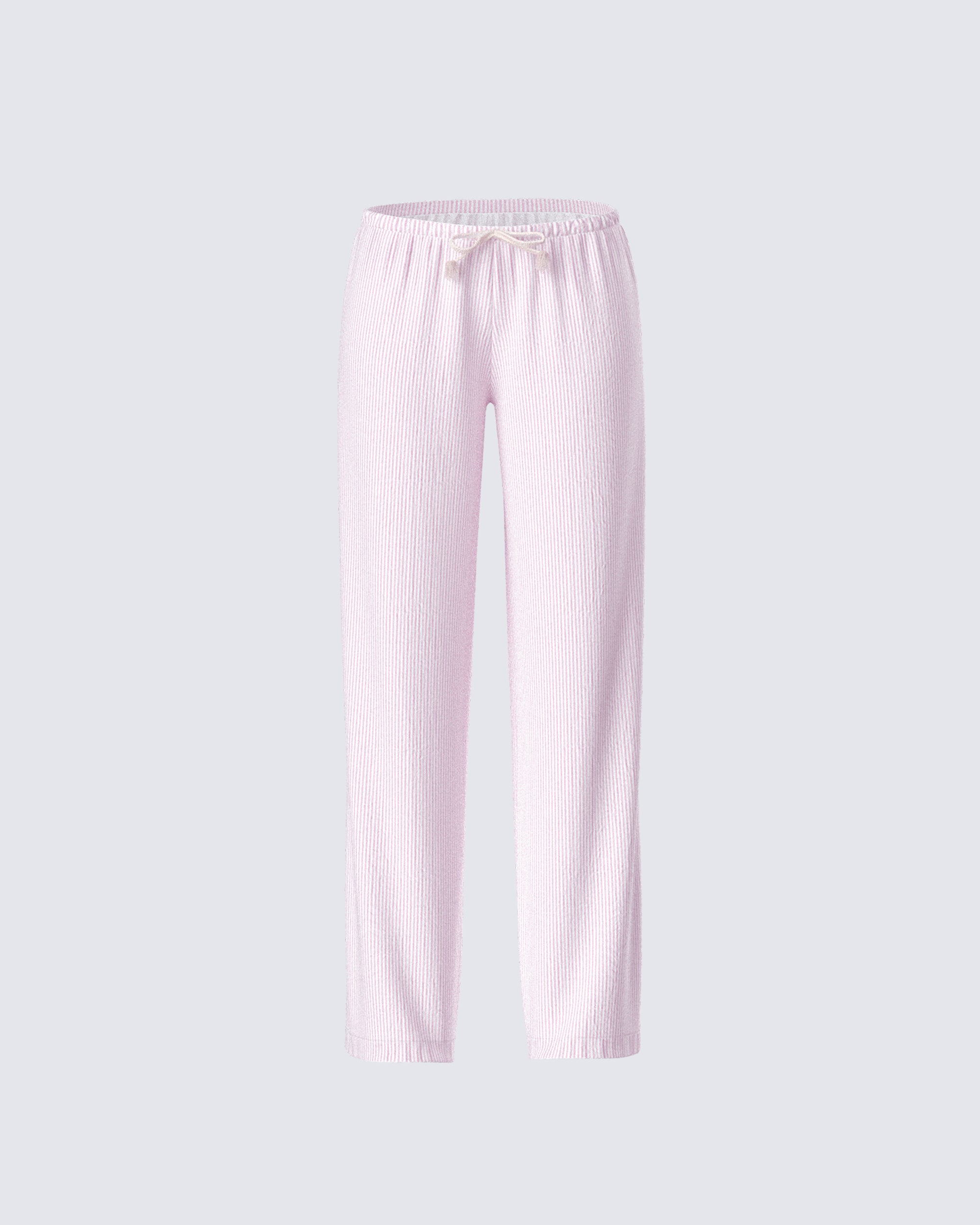 Akia Pink Stripe Drawstring Pant