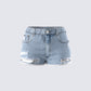 Lowan Blue Distressed Denim Shorts