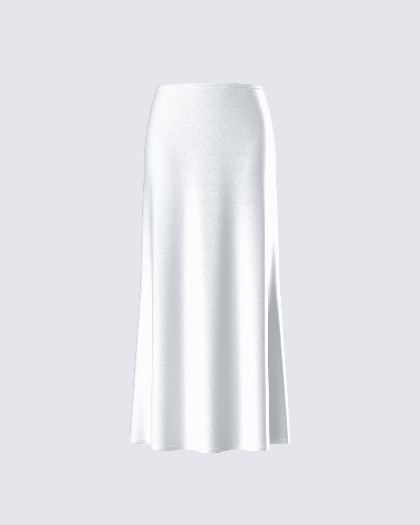 Amalie White Satin Maxi Skirt