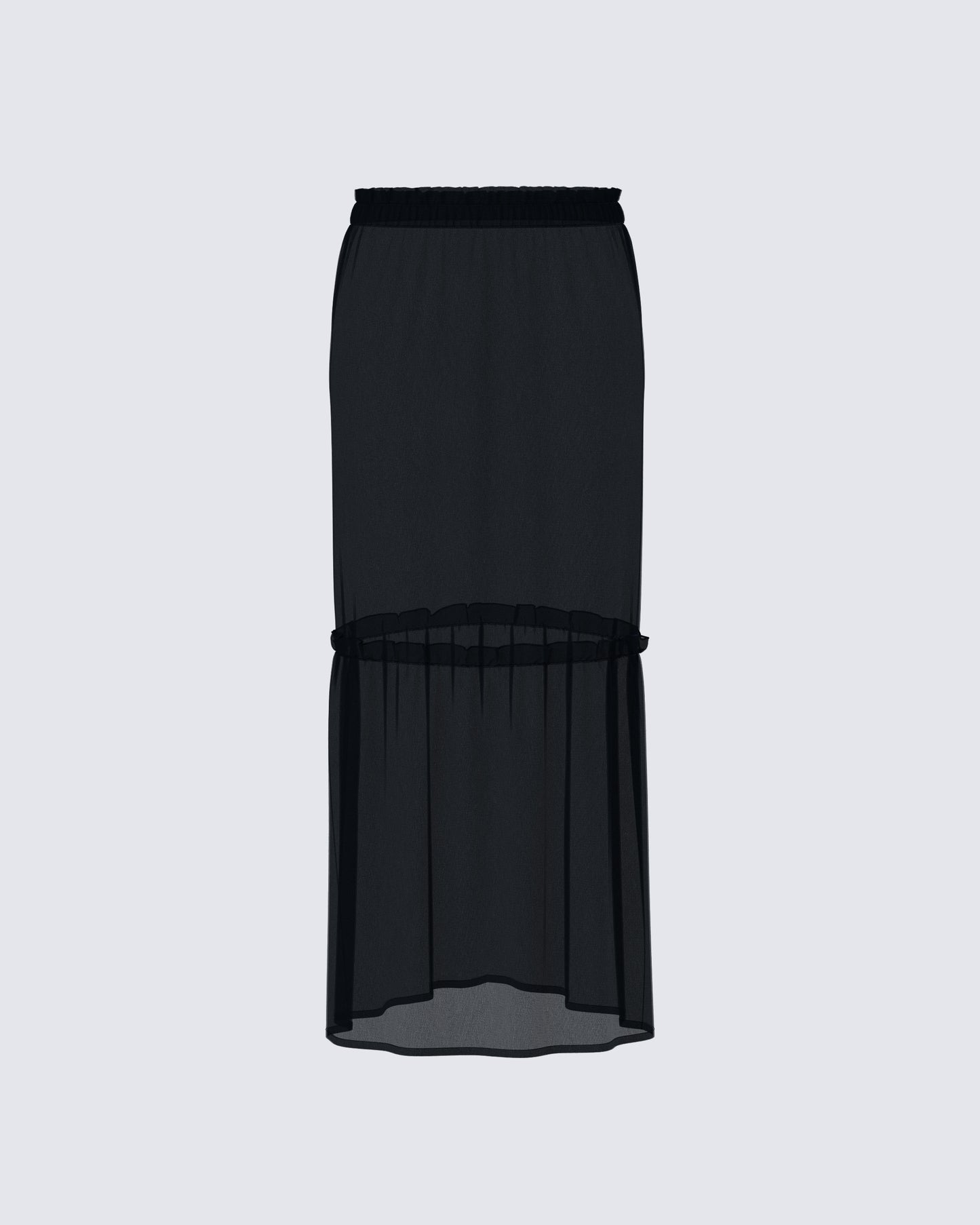 Neve Black Georgette Tiered Skirt