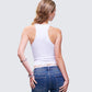 Joel White Ribbed Slogan Tank