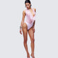Alieka Pink Sequin Halter Bodysuit