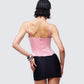 Women's pink corset top close-up detail – FINESSE