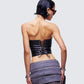 Nika Black Faux Leather Top