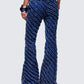 Aviv Blue Denim Studded Flared Jeans
