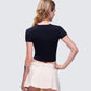 Hema Black Slogan Baby Tee