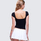 Levi Black Slogan Scoop Neck Tee