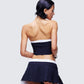 Piper Navy Pinstripe Corset Top