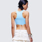 Emery Blue Graphic Cut Off Tank
