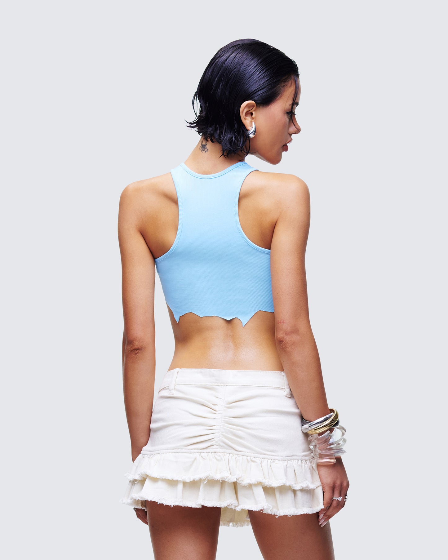 Emery Blue Graphic Cut Off Tank