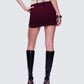 Xanthe Red Borg Trim micro mini jupe