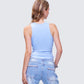 Nixie Blue Lace Up Graphic Tank