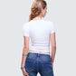 Drea White Slogan Classic Tee