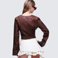 Viatrix Brown Vegan Leather Studded Jacket