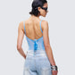 Cinderella Blue Mesh Detachable Strap Bodysuit