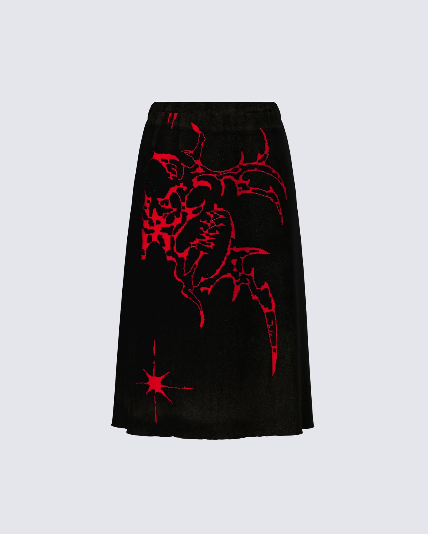 Dena Black Intarsia Knit Midi Skirt