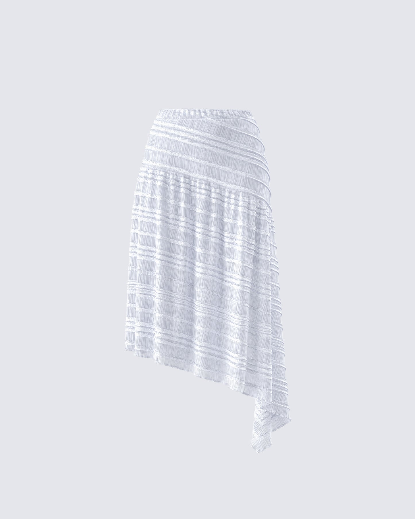 Zaya White Tiered Asymmetric Skirt