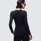 Vivi Black Jersey Long Sleeve Top