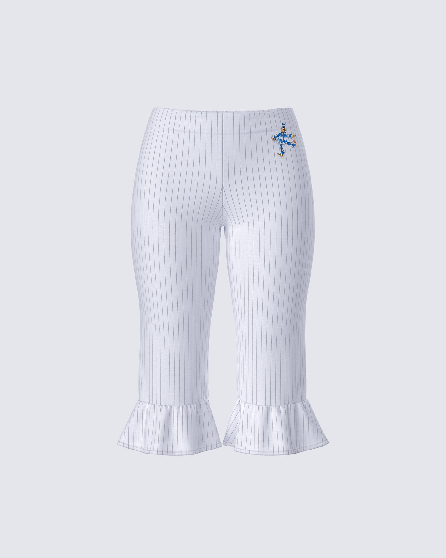 Salome White Stripe Capri Pant