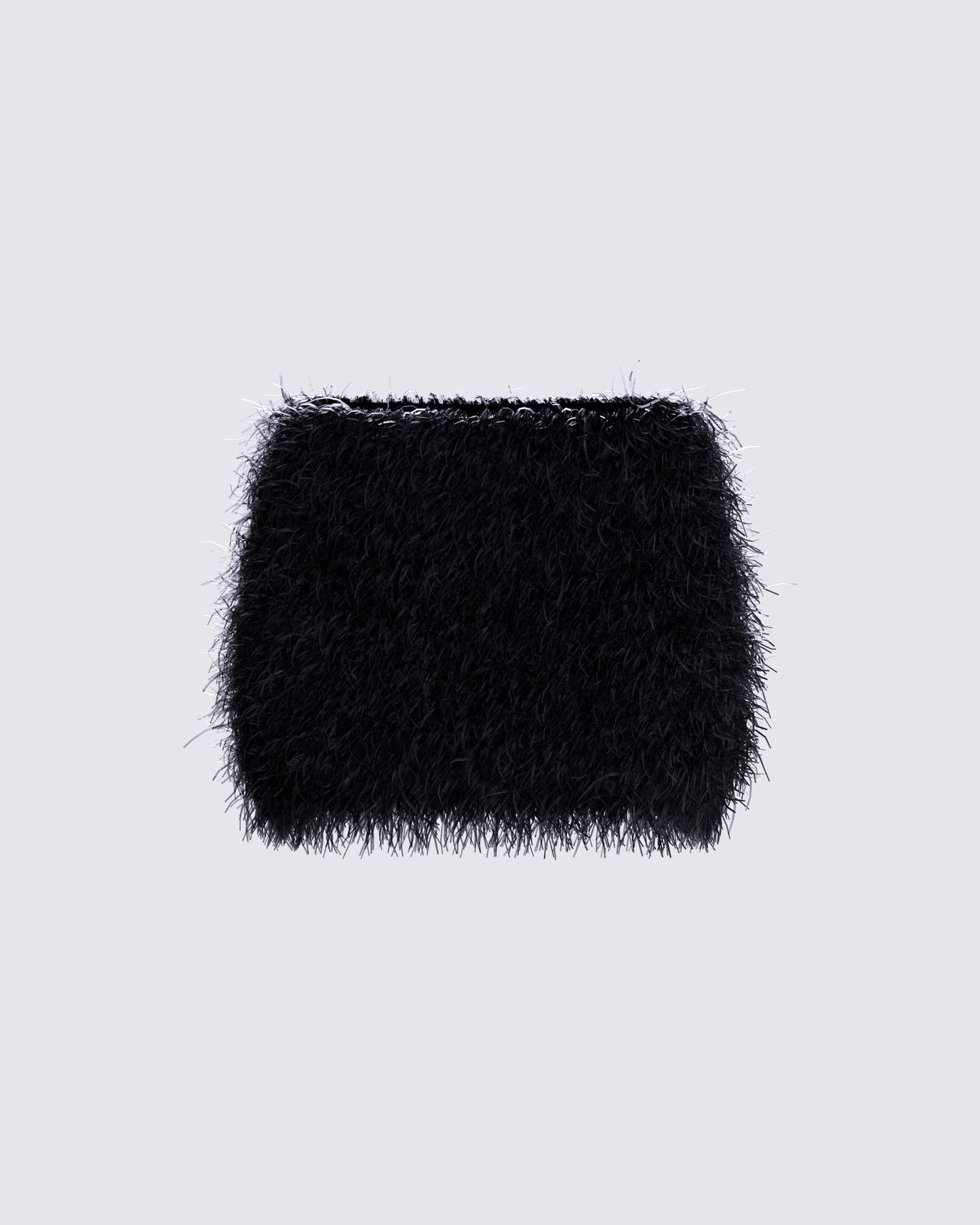 Fara Black Faux Fur Micro Mini Skirt