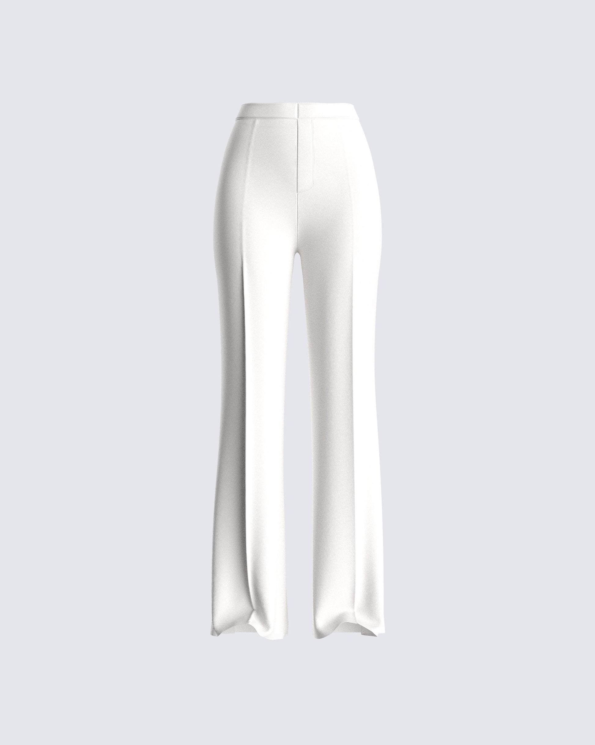 White wide leg pants