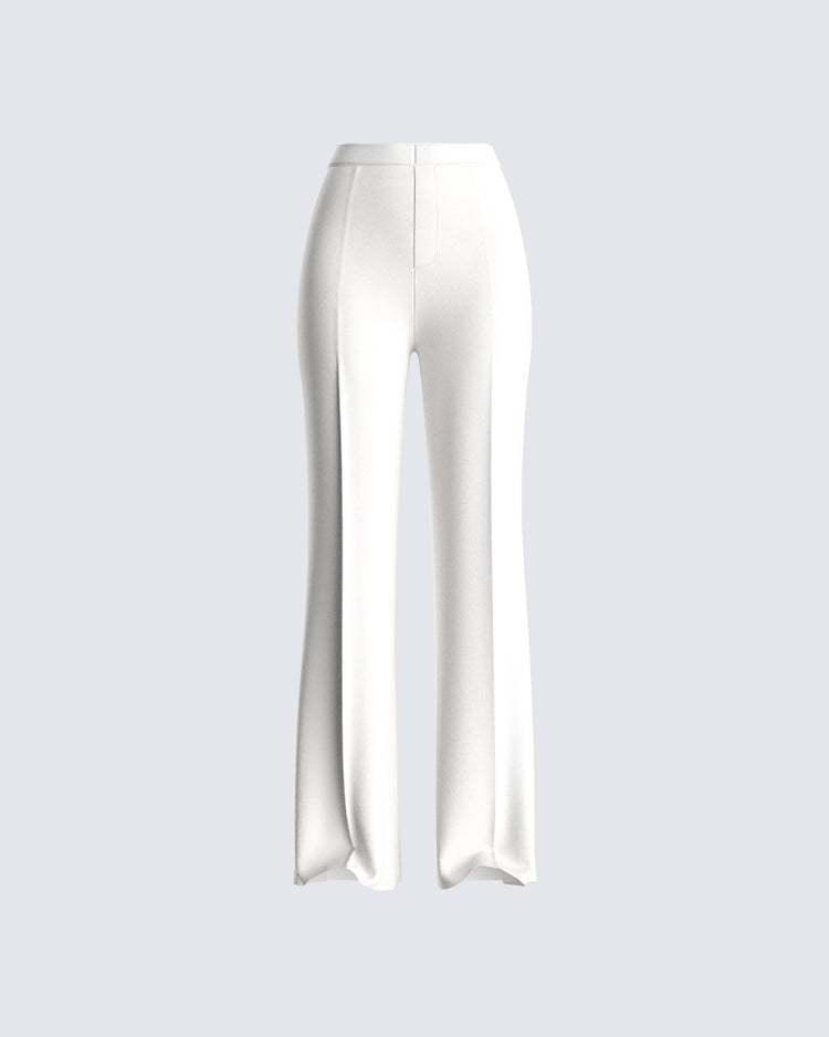Harriet White Wide Leg Pant